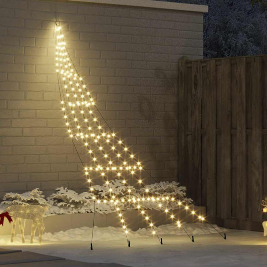 LED Weihnachtsbaum mit 168 LEDs Warmes Weiß 306 cm Metall