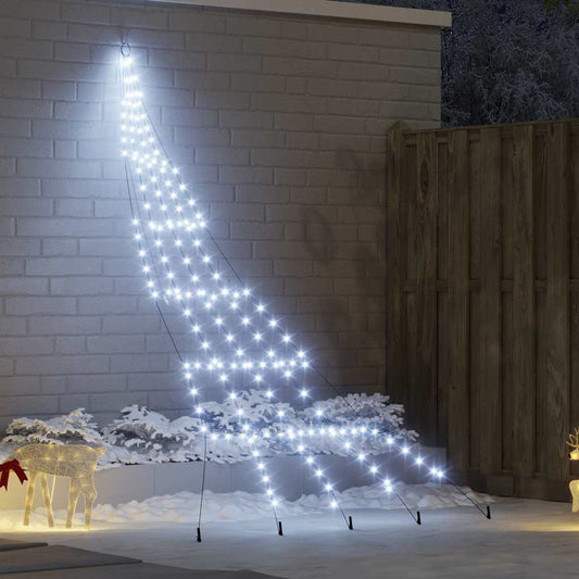LED Weihnachtsbaum mit 168 LEDs Kaltes Weiß 306 cm Metall