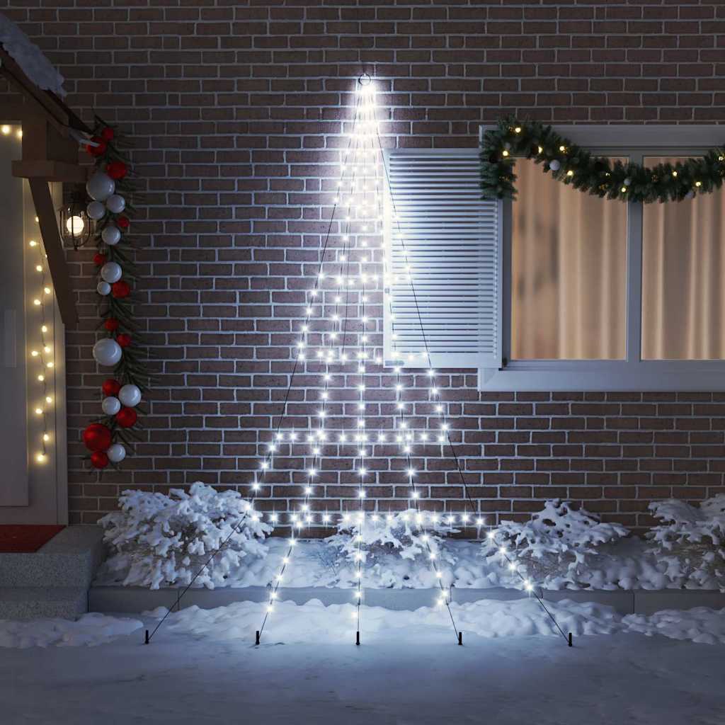 LED Weihnachtsbaum mit 168 LEDs Kaltes Weiß 306 cm Metall