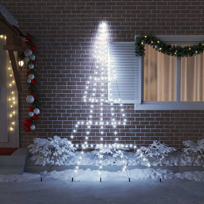 LED Weihnachtsbaum mit 168 LEDs Kaltes Weiß 306 cm Metall