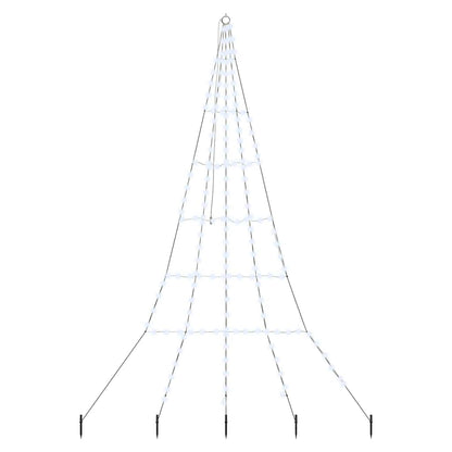 LED Weihnachtsbaum mit 168 LEDs Kaltes Weiß 306 cm Metall