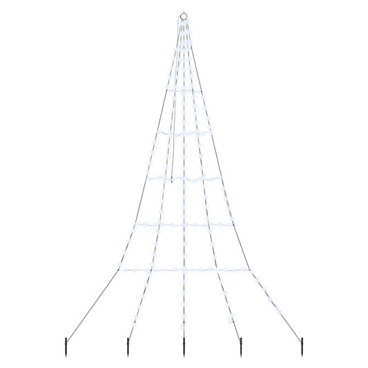 LED Weihnachtsbaum mit 168 LEDs Kaltes Weiß 306 cm Metall