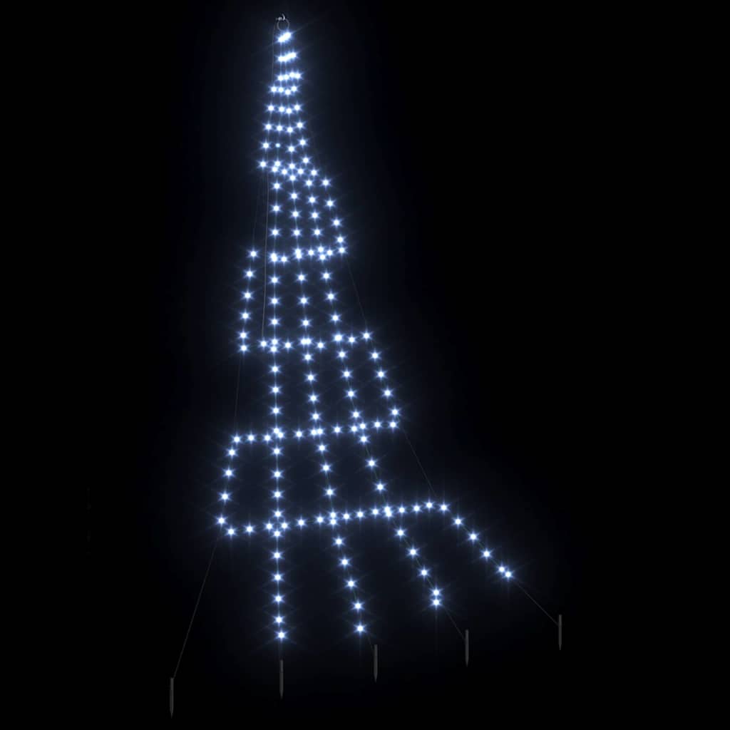 LED Weihnachtsbaum mit 168 LEDs Kaltes Weiß 306 cm Metall