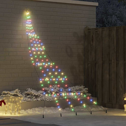 LED Weihnachtsbaum mit 168 LEDs Mehrfarbig 306 cm Metall