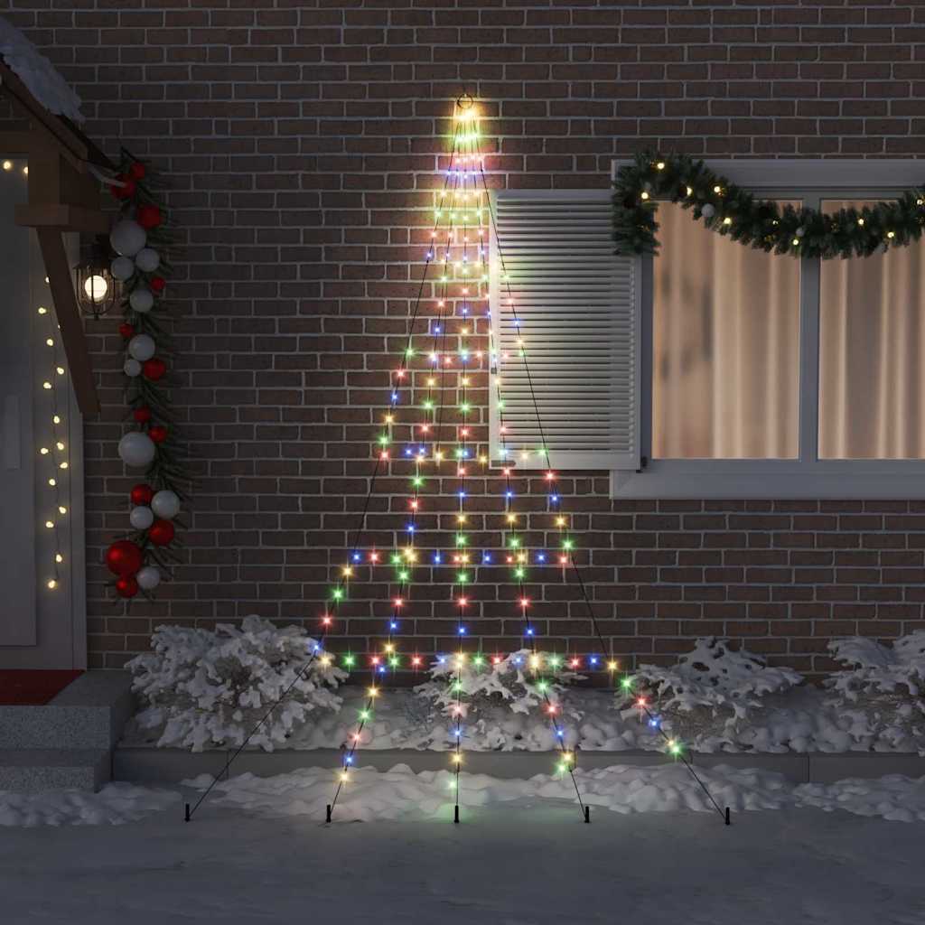 LED Weihnachtsbaum mit 168 LEDs Mehrfarbig 306 cm Metall