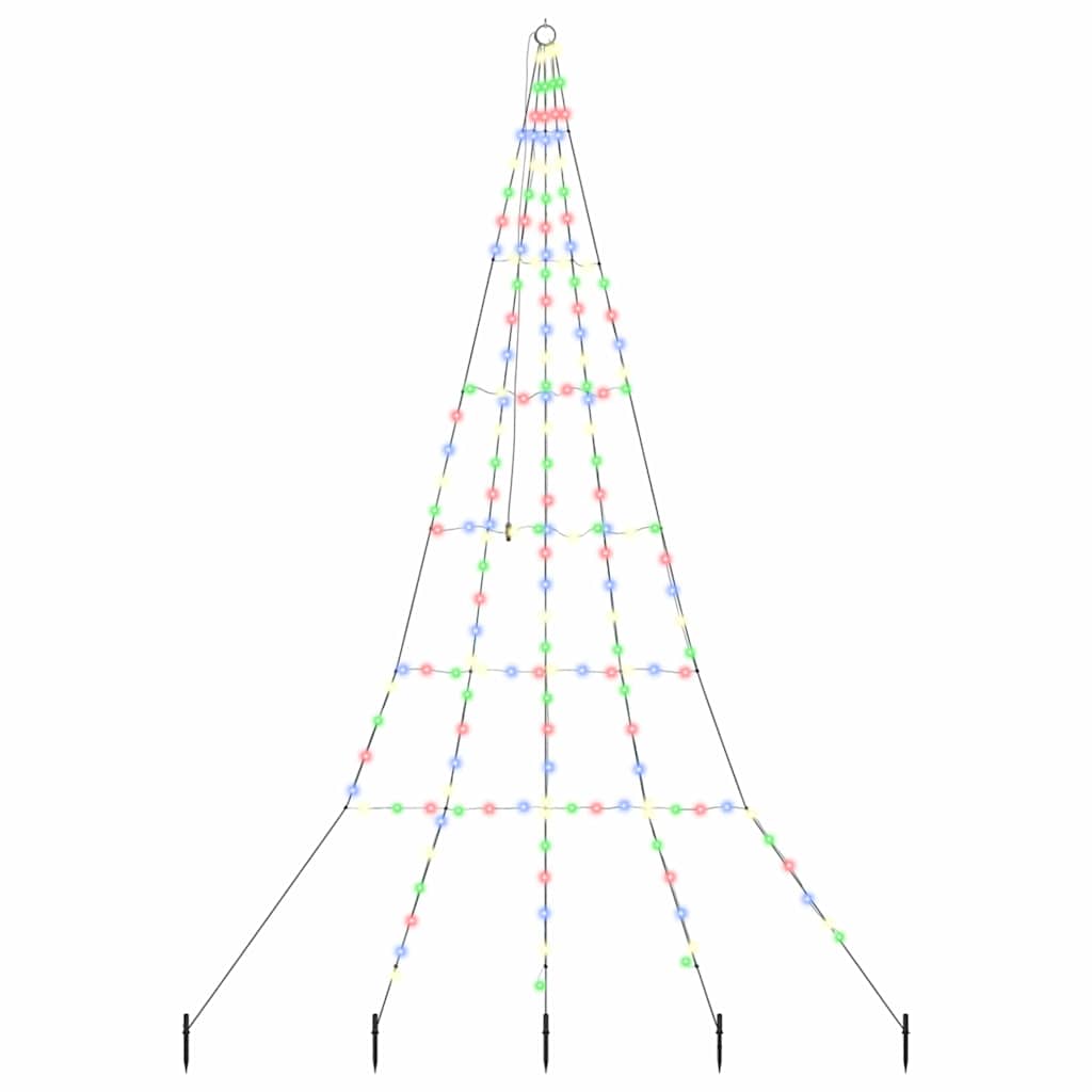 LED Weihnachtsbaum mit 168 LEDs Mehrfarbig 306 cm Metall