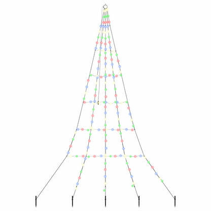 LED Weihnachtsbaum mit 168 LEDs Mehrfarbig 306 cm Metall