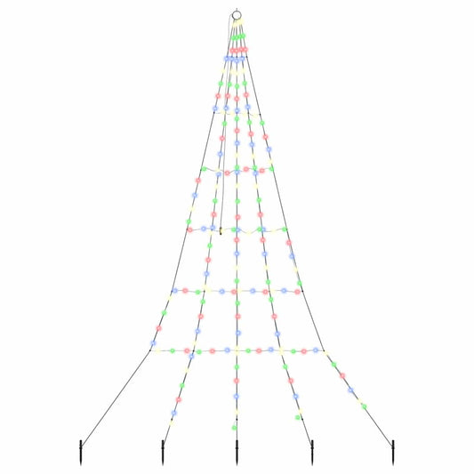 LED Weihnachtsbaum mit 168 LEDs Mehrfarbig 306 cm Metall