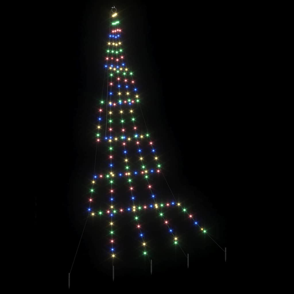 LED Weihnachtsbaum mit 168 LEDs Mehrfarbig 306 cm Metall