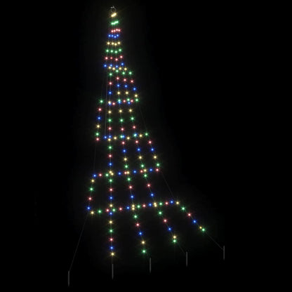 LED Weihnachtsbaum mit 168 LEDs Mehrfarbig 306 cm Metall