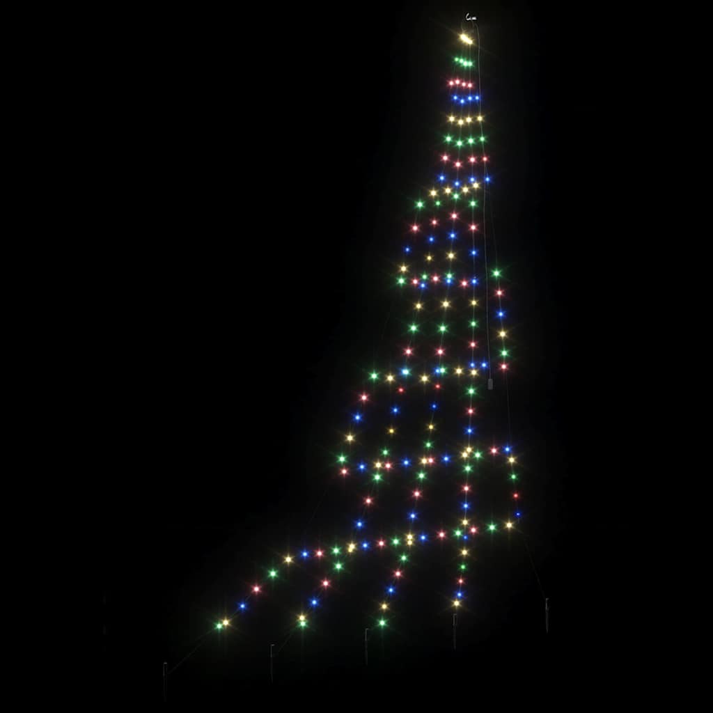 LED Weihnachtsbaum mit 168 LEDs Mehrfarbig 306 cm Metall