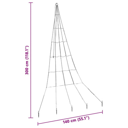 LED Weihnachtsbaum mit 168 LEDs Mehrfarbig 306 cm Metall