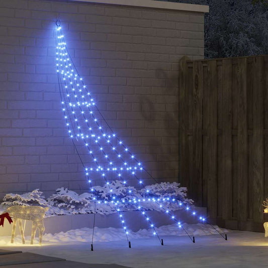 LED Weihnachtsbaum mit 168 LEDs Blau 306 cm Metall