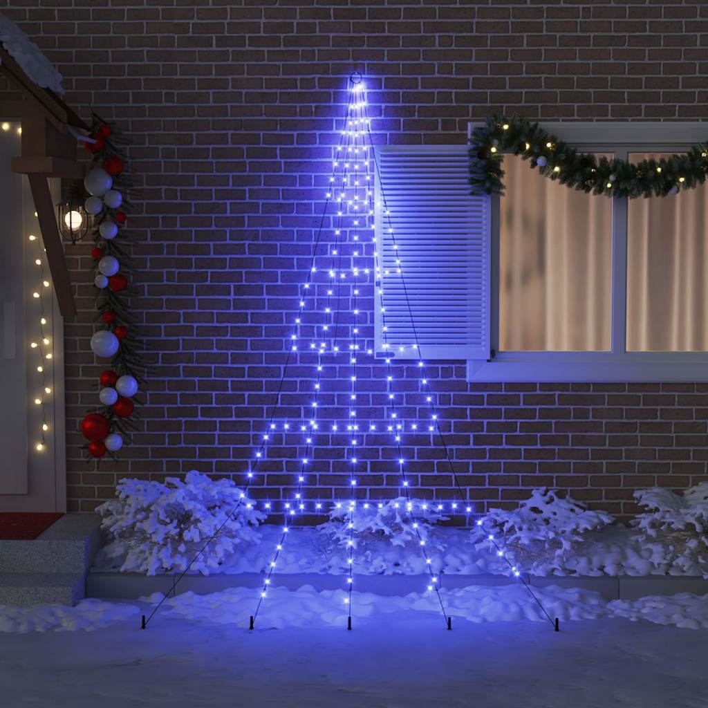 LED Weihnachtsbaum mit 168 LEDs Blau 306 cm Metall