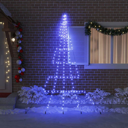 LED Weihnachtsbaum mit 168 LEDs Blau 306 cm Metall