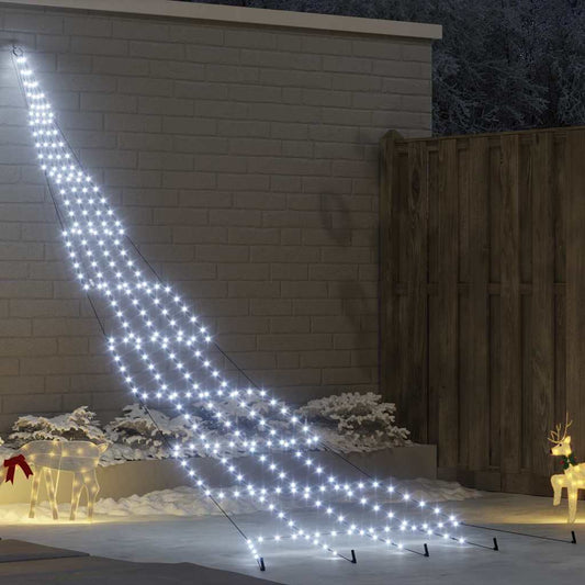 LED Weihnachtsbaum mit 276 LEDs Kaltes Weiß 511 cm Metall
