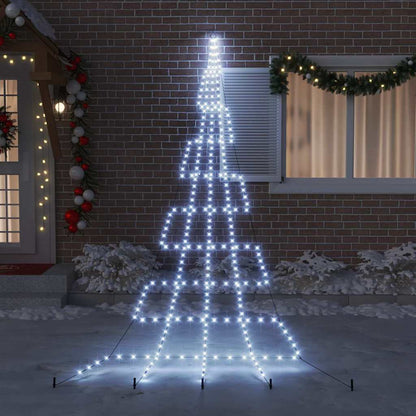 LED Weihnachtsbaum mit Erdspießen Kaltes Weiß 500 cm Metall