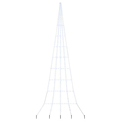 LED Weihnachtsbaum mit Erdspießen Kaltes Weiß 500 cm Metall