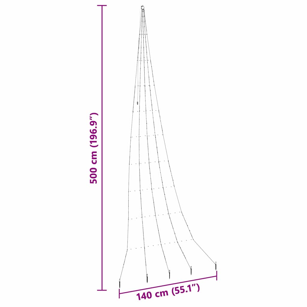LED Weihnachtsbaum mit 276 LEDs Blau 511 cm Metall