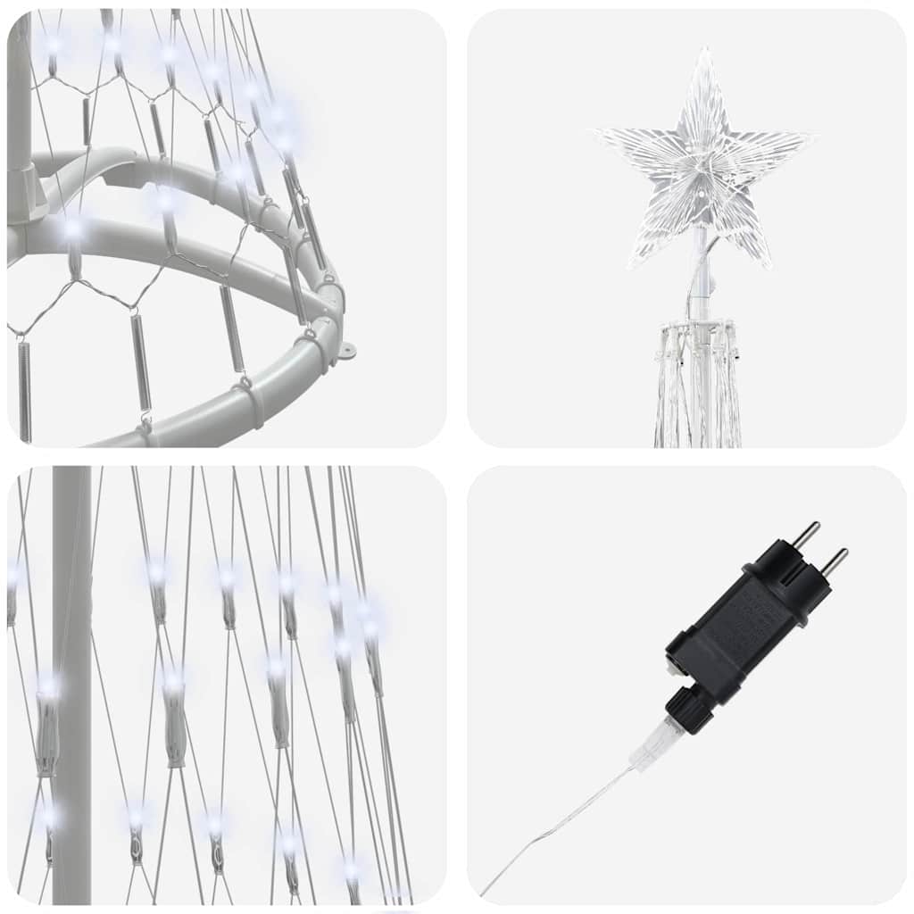 LED Weihnachtsbaum Kaltes Weiß 51 x 51 x 190 cm Metall