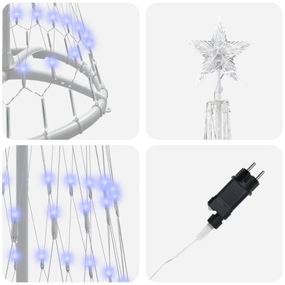 LED Weihnachtsbaum mit 230 LEDs Blau 51 x 51 x 190 cm Metall