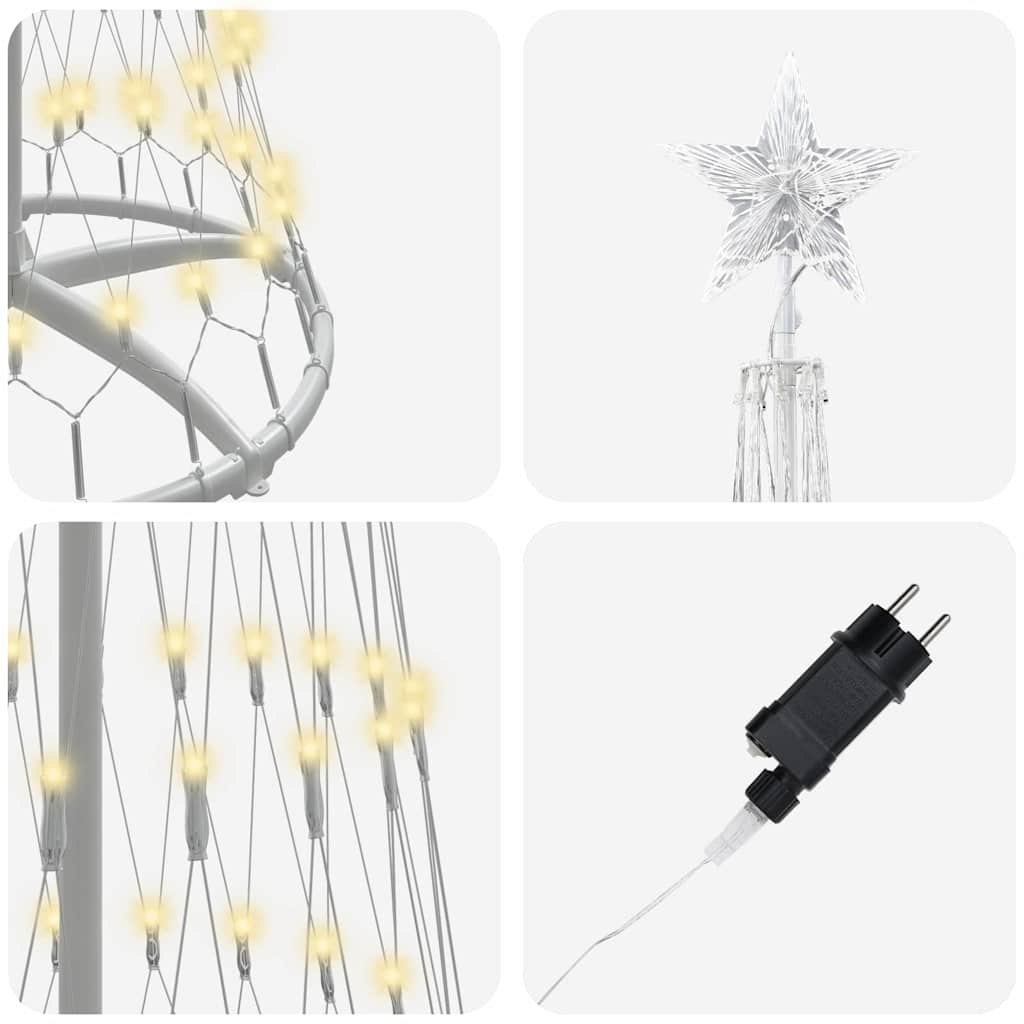 LED Weihnachtsbaum Warmes Weiß 70 x 70 x 250 cm Metall