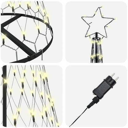 LED Weihnachtsbaum Warmes Weiß 71 x 71 x 184,5 cm Metall