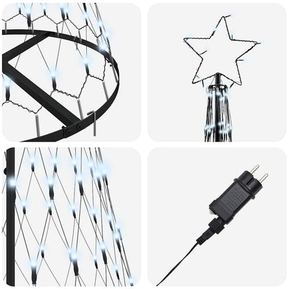 LED Weihnachtsbaum Kaltes Weiß 71 x 71 x 184,5 cm Metall