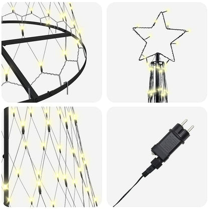 LED Weihnachtsbaum Warmes Weiß 100 x 100 x 250 cm Metall