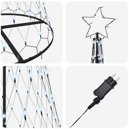 LED Weihnachtsbaum Kaltes Weiß 100 x 100 x 250 cm Metall