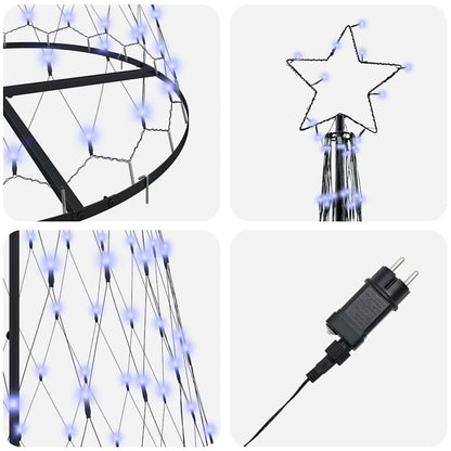 LED Weihnachtsbaum mit 290 LEDs Blau 100 x 100 x 250 cm Metall