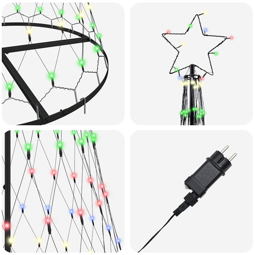 LED Weihnachtsbaum Mehrfarbig 100 x 100 x 250 cm Metall