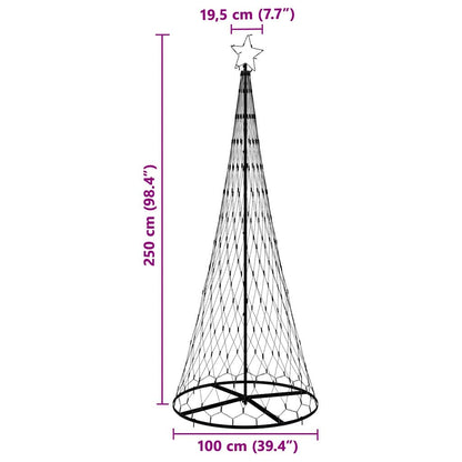 LED Weihnachtsbaum Mehrfarbig 100 x 100 x 250 cm Metall