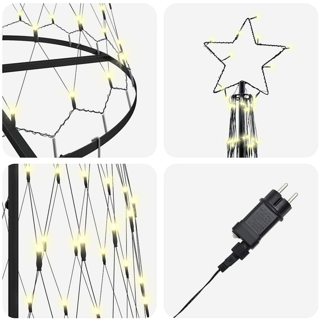 LED Weihnachtsbaum Warmes Weiß 100,5 x 100,5 x 302,5 cm Metall