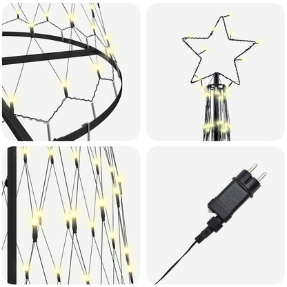 LED Weihnachtsbaum Warmes Weiß 100,5 x 100,5 x 302,5 cm Metall