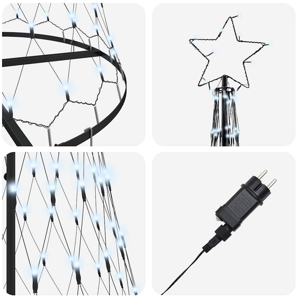 LED Weihnachtsbaum Kaltes Weiß 100,5 x 100,5 x 302,5 cm Metall