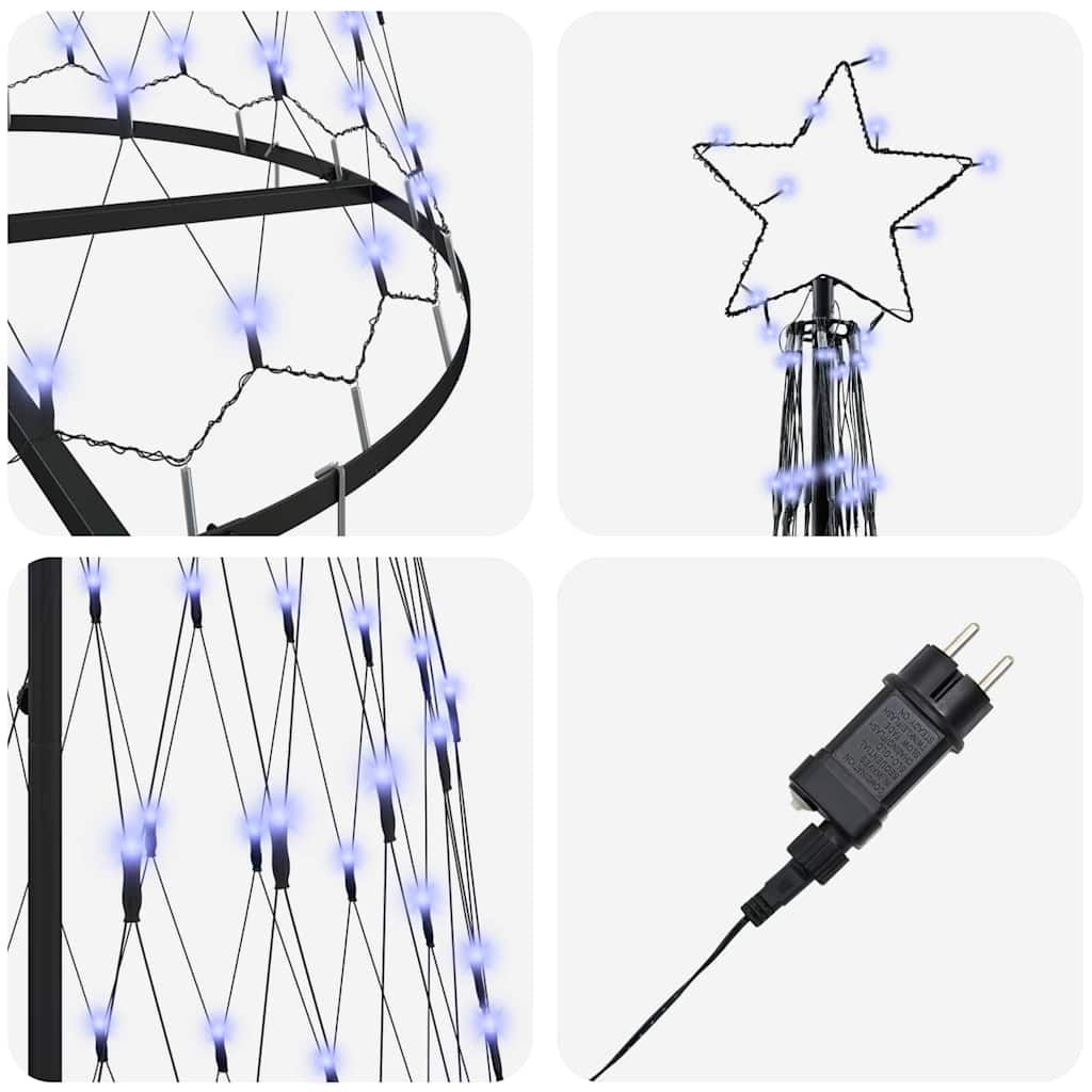 LED Weihnachtsbaum Blau 100,5 x 100,5 x 302,5 cm Metall