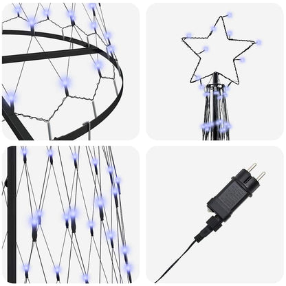 LED Weihnachtsbaum Blau 100,5 x 100,5 x 302,5 cm Metall