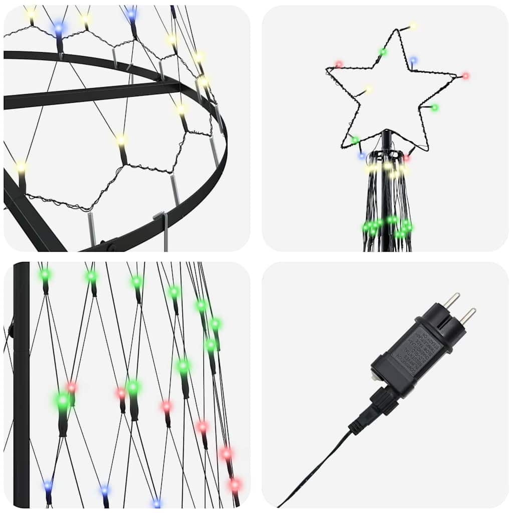 LED Weihnachtsbaum Mehrfarbig 100,5 x 100,5 x 302,5 cm Metall