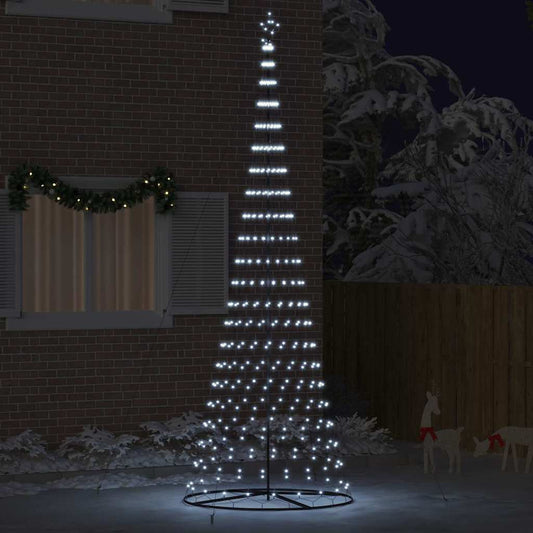 LED Weihnachtsbaum Kaltes Weiß 138,5 x 138,5 x 399 cm Metall