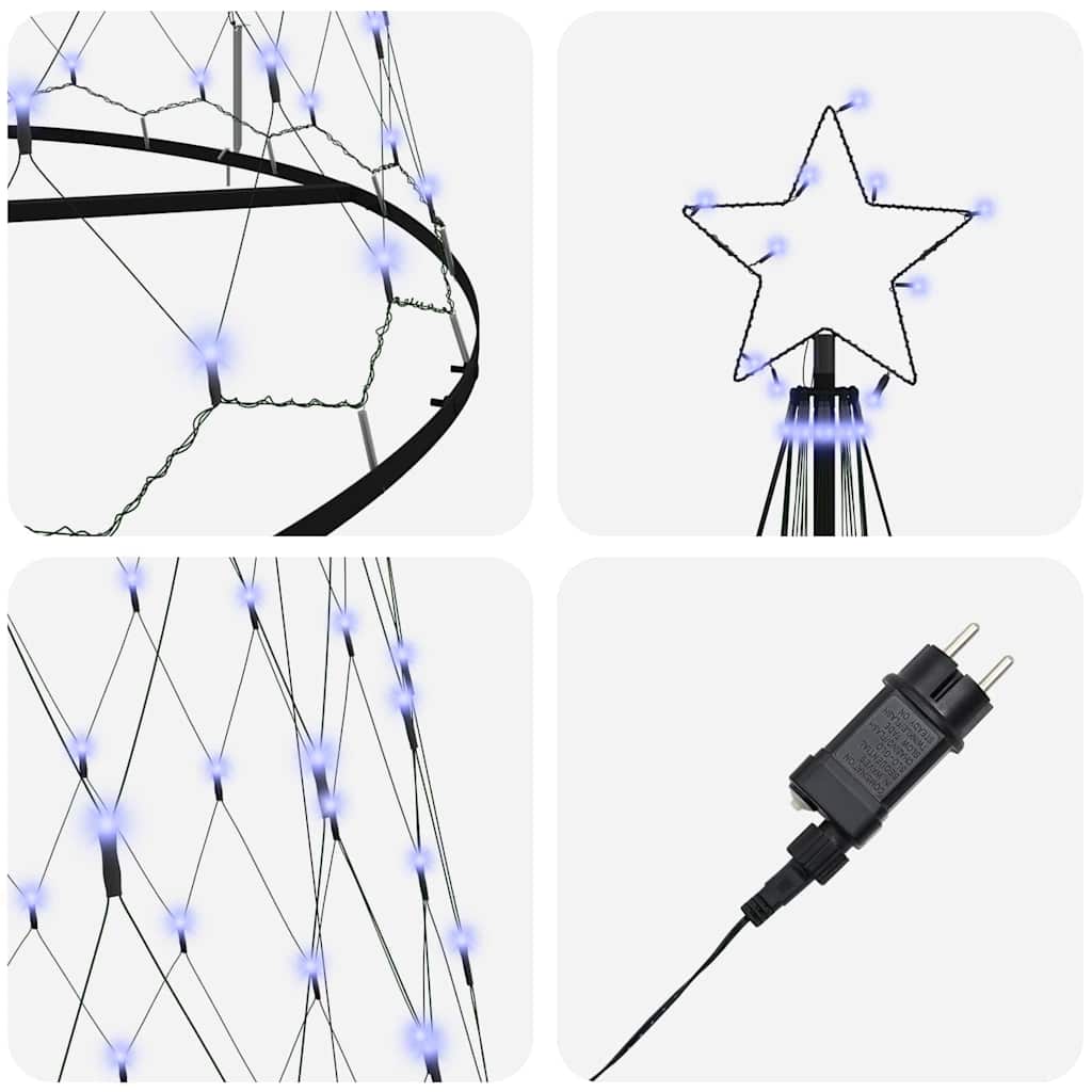 LED Weihnachtsbaum Blau 138,5 x 138,5 x 399 cm Metall
