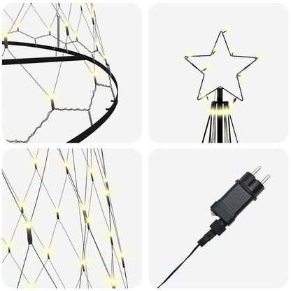 LED Weihnachtsbaum Warmes Weiß 160 x 160 x 500 cm Metall