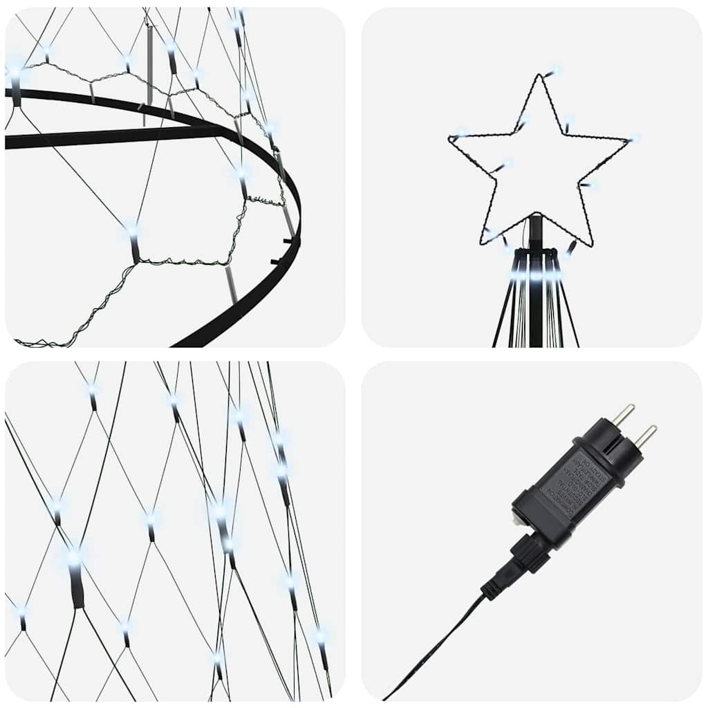 LED Weihnachtsbaum Kaltes Weiß 160 x 160 x 500 cm Metall