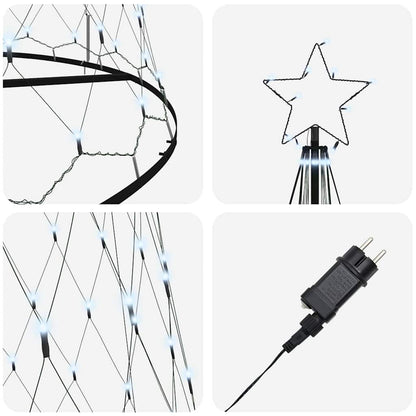 LED Weihnachtsbaum Kaltes Weiß 160 x 160 x 500 cm Metall