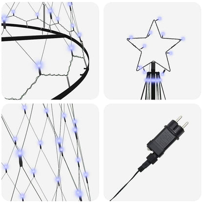 LED Weihnachtsbaum mit 550 LEDs Blau 160 x 160 x 500 cm Metall