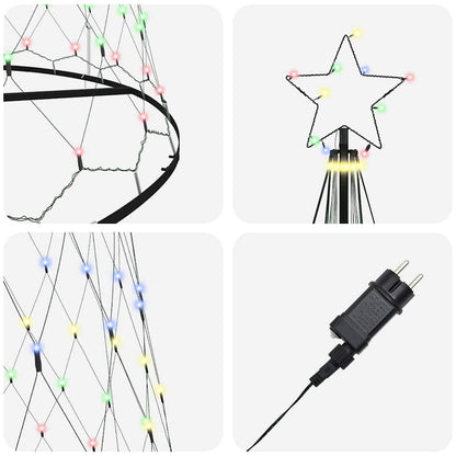 LED Weihnachtsbaum Mehrfarbig 160 x 160 x 500 cm Metall