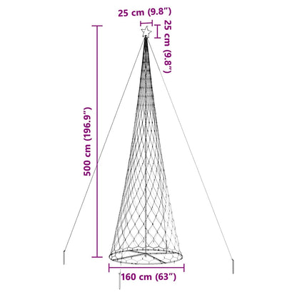 LED Weihnachtsbaum Mehrfarbig 160 x 160 x 500 cm Metall