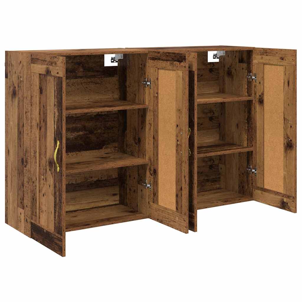 Wandmontierter Schrank 2 pcs Altholz 69,5 x 34 x 90 cm
