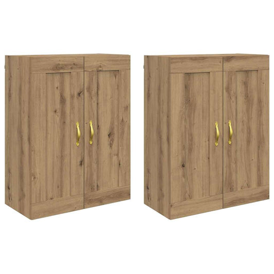 Wandmontierter Schrank 2 pcs Artisan-Eiche 69,5 x 34 x 90 cm