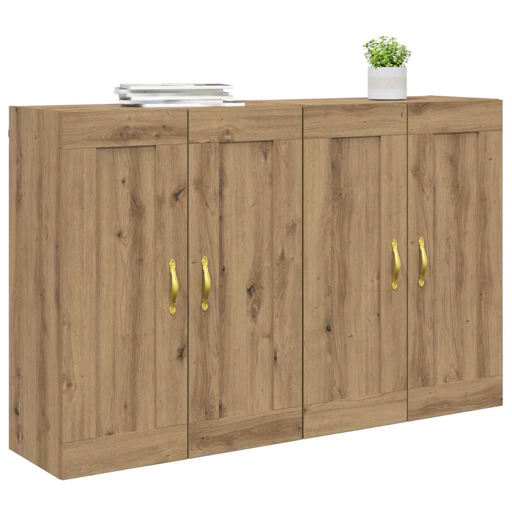 Wandmontierter Schrank 2 pcs Artisan-Eiche 69,5 x 34 x 90 cm